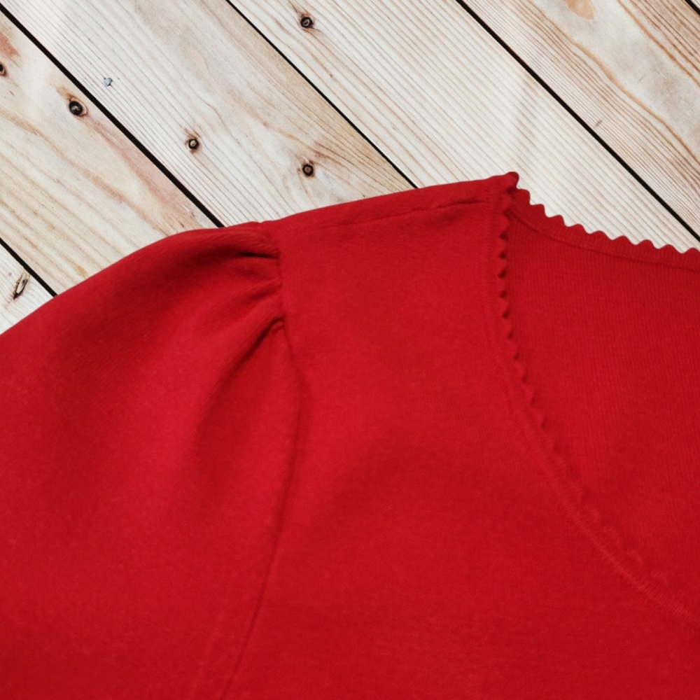 Women's Talbots Red Sweater Sz XL Petite - Picture 2 of 5